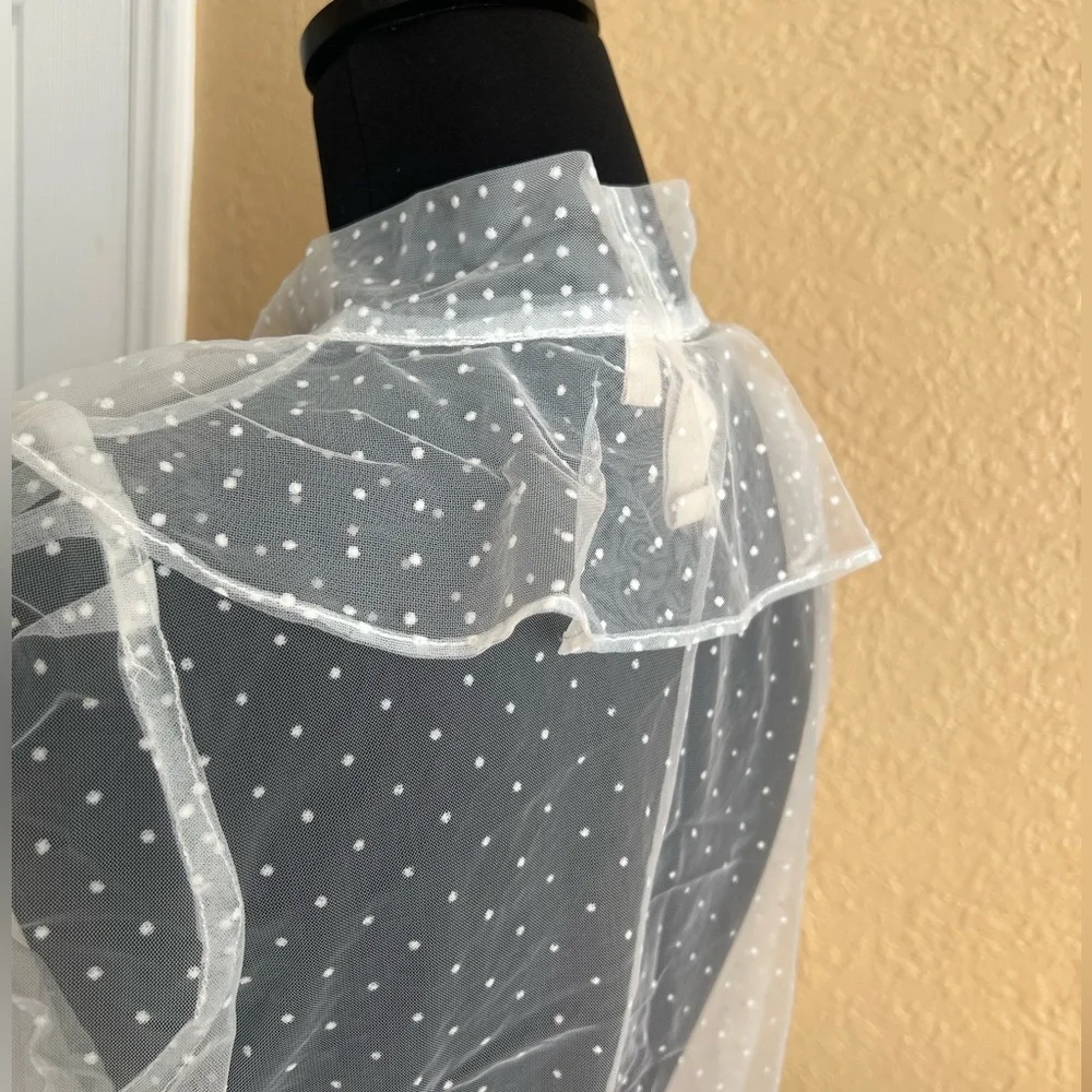 Dolan Sheer White Polka Dot blouse anthologies
Tie~neck Size S - Picture 5 of 13